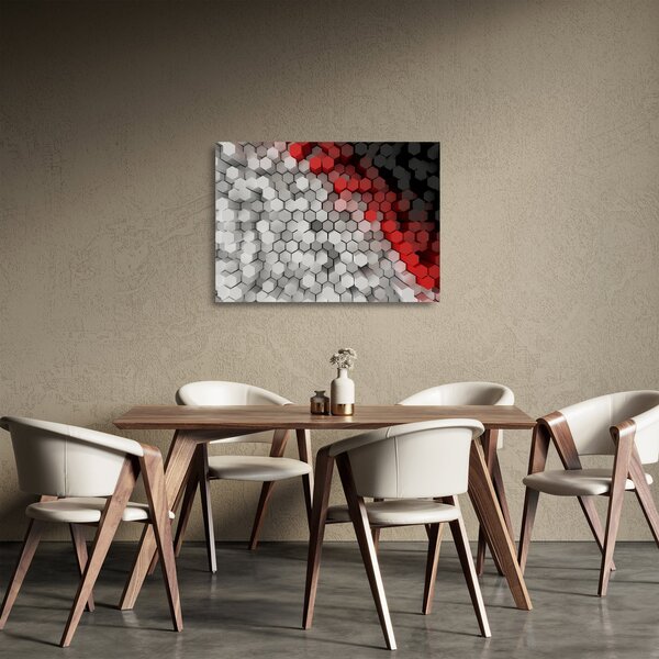 Skleněný obraz - 3D hexagony (70x50 cm)