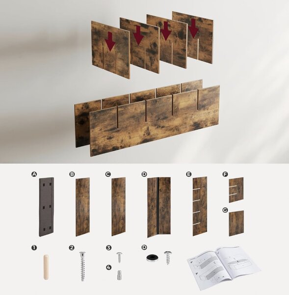 SONGMICS Botník Vasagle Endersen 105 cm hnědý/černý