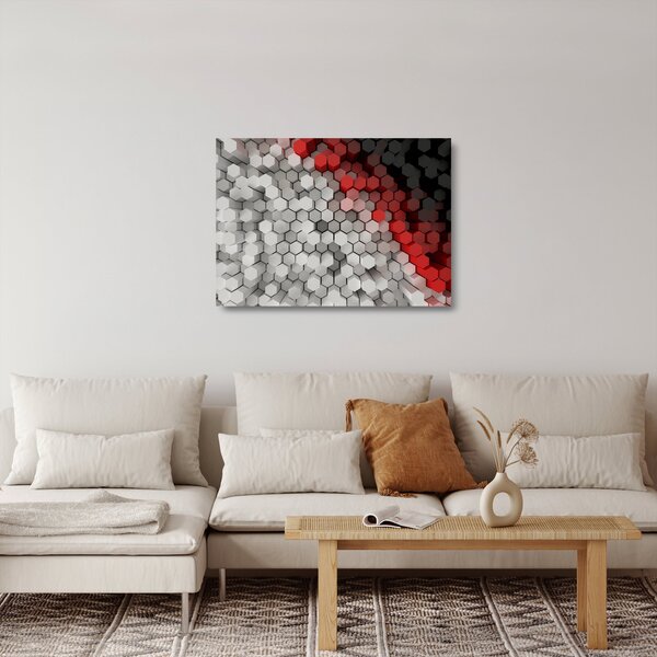 Skleněný obraz - 3D hexagony (70x50 cm)