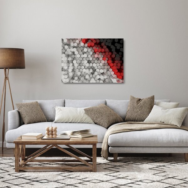 Skleněný obraz - 3D hexagony (70x50 cm)