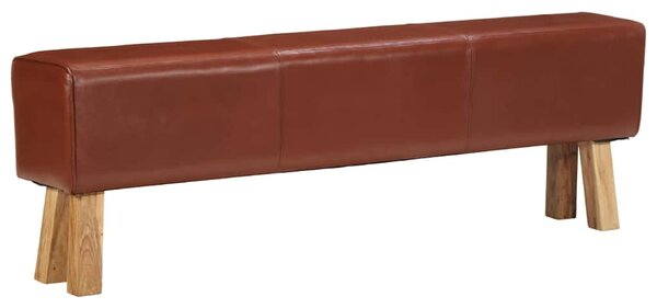 Lavice gymnastický kůň 160 cm hnědá pravá kůže a mangovník 320607