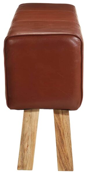Lavice gymnastický kůň 160 cm hnědá pravá kůže a mangovník 320607