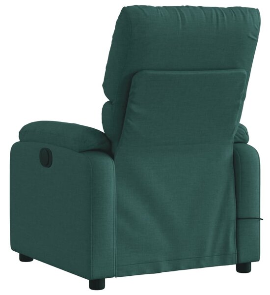 Masážní křeslo s polohovacím mechanismem, tmavě zelené, látkové 3206099