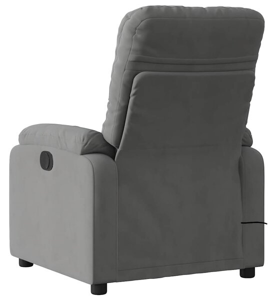 Masážní křeslo s polohovacím mechanismem, tmavě šedé, mikrovlákno 3206129