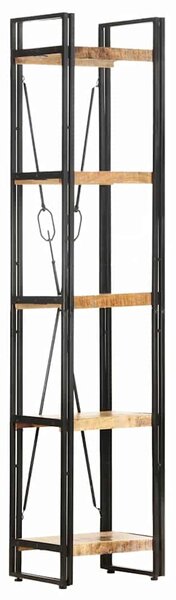 Knihovna s 5 policemi 40 x 30 x 180 cm masivní mangovník 320616