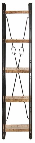 Knihovna s 5 policemi 40 x 30 x 180 cm masivní mangovník 320616