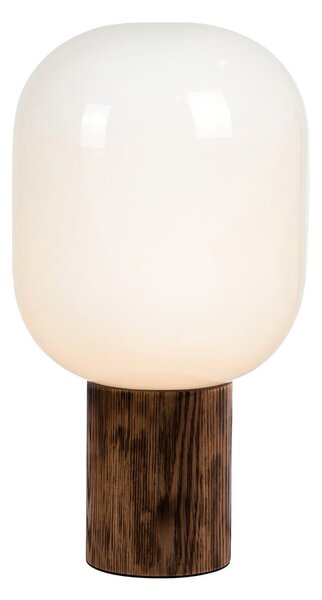 Tmavě hnědá stolní lampa se skleněným stínidlem (výška 44 cm) Skene – Markslöjd