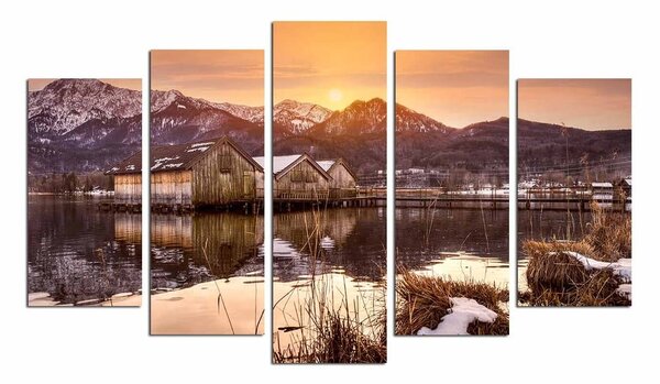 Obrazy v sadě 5 ks Winter Sunset – Wallity
