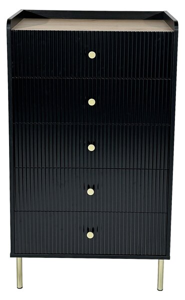 KOMODA, černá, barvy dubu, 70/121,6/40 cm Xora - Komody na nožičkách, Online Only