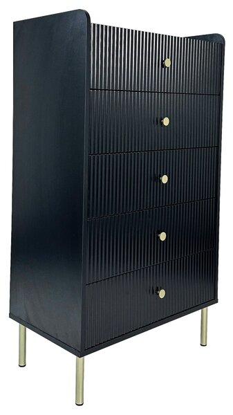 KOMODA, černá, barvy dubu, 70/121,6/40 cm Xora - Komody na nožičkách, Online Only