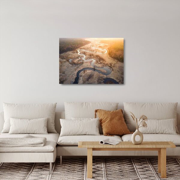 Skleněný obraz - Úsvit nad meandry (70x50 cm)
