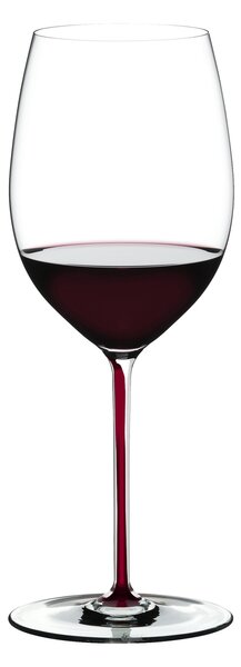 Sklenice RIEDEL Fatto a Mano Cabernet/Merlot Dragon Red 709 ml – ručně dokončená červená stopka, 1 ks 4900/0DR