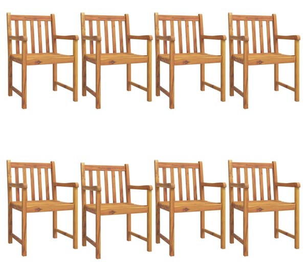 Zahradní židle 8 ks 56 x 55,5 x 90 cm masivní akáciové dřevo 3206274