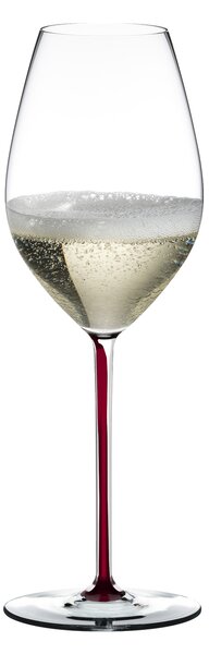 Sklenice RIEDEL Fatto a Mano Champagne Dragon Red 459 ml – na šampaňské, prosecco a sekt, červená stopka, 1 ks 4900/28DR