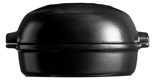 Emile Henry BBQ zapékací nádoba na sýr s víkem 0,55 l, 20 × 18 cm, francouzská keramika, černá 718417B