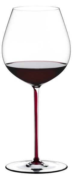 Sklenice RIEDEL Fatto a Mano Pinot Noir/Nebbiolo Dragon Red 738 ml – široký kalich, červená stopka, 1 ks 4900/07DR