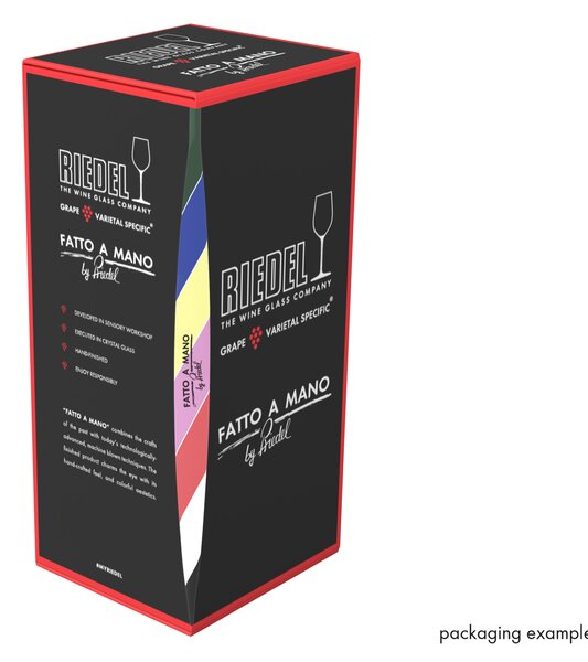 Sklenice RIEDEL Fatto a Mano Cabernet/Merlot Dragon Red 709 ml – ručně dokončená červená stopka, 1 ks 4900/0DR