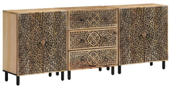Odkládací skříňky 3 ks 60x33x75 cm masivní mangovníkové dřevo 3206306