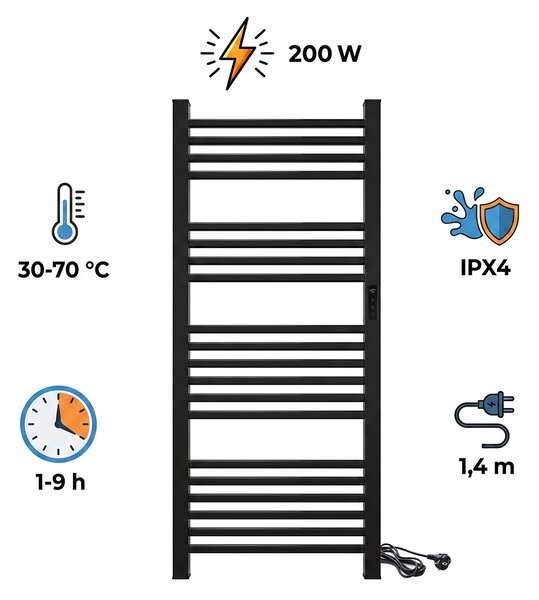 SOLIGHT Elektrický sušák ručníků 200W