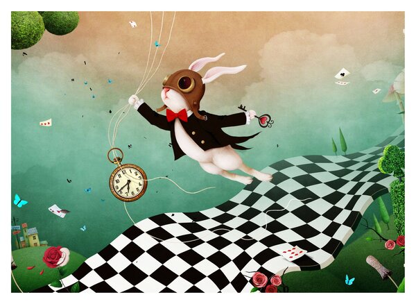 Skleněný obraz - Fantasy králíček (70x50 cm)