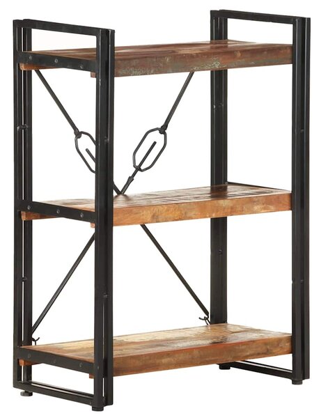 Knihovna se 3 policemi 60x30x80 cm masivní recyklované dřevo 320631