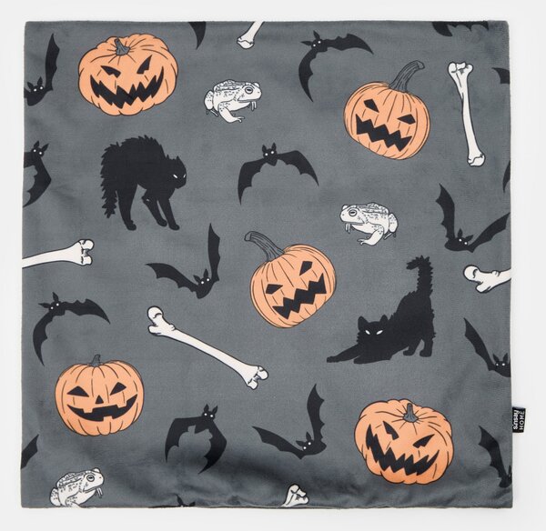 Sinsay - Povlak na polštář s halloweenským motivem - šedá