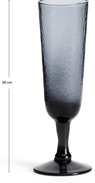 Kave Home Modrá sklenice na sekt Sileia