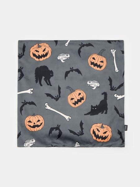 Sinsay - Povlak na polštář s halloweenským motivem - šedá