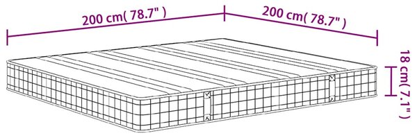 Matrace s bonnellovými pružinami medium 200 x 200 cm 3206382