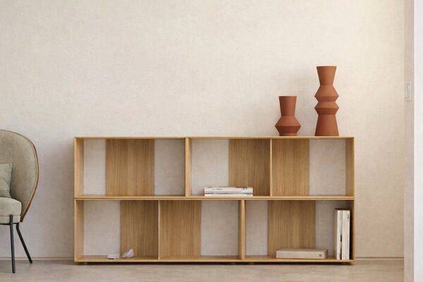Kave Home Set čtyř dubových modulárních polic Litto
