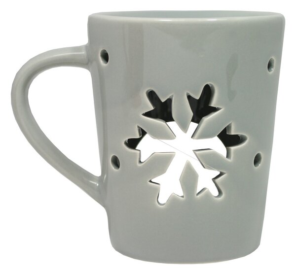 Keramická aroma lampa – hrnek šedá s motivem vločky 9000382