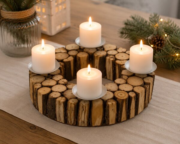 Adventní věnec z přírodních dřívek – 30 cm 9305114