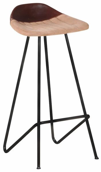 Barové stoličky 2 ks hnědé pravá kůže 320645