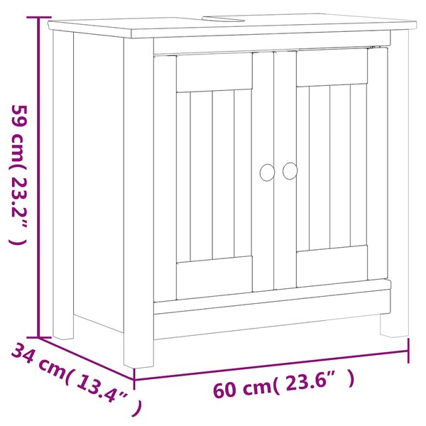 2dílná koupelnová sestava BERG černá masivní borové dřevo 3206493
