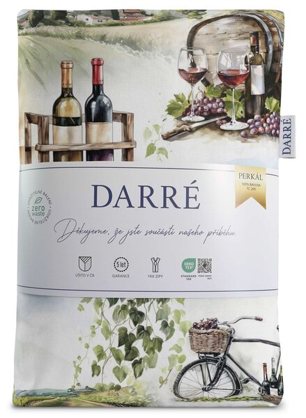 DARRÉ Perkálové bavlněné povlečení Vína z Moravy Velikost: 140 x 200 + 70 x 90