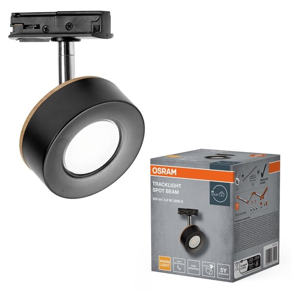 Lištové bodové svítidlo Tracklight Beam, 4.8W, Teplá bílá, Černé