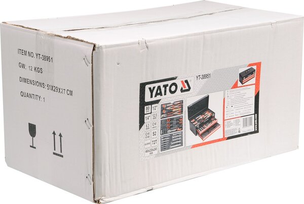 YATO Skříňka s nářadím 1/2", 1/4" 80 ks Yato