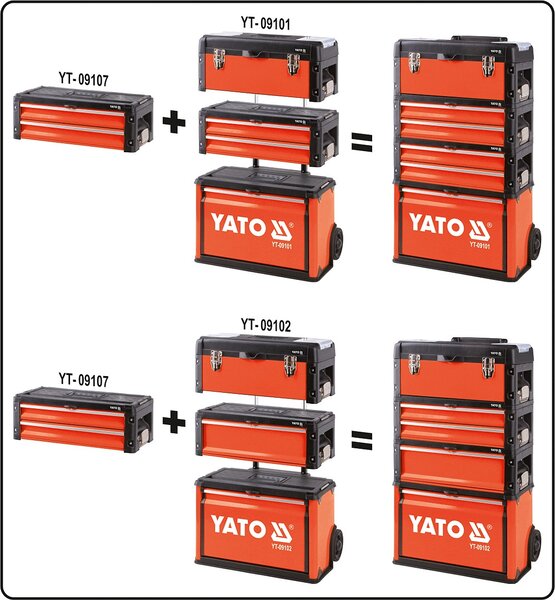 YATO Skříňka na nářadí, 2x zásuvka, komponent k YT-09101/2
