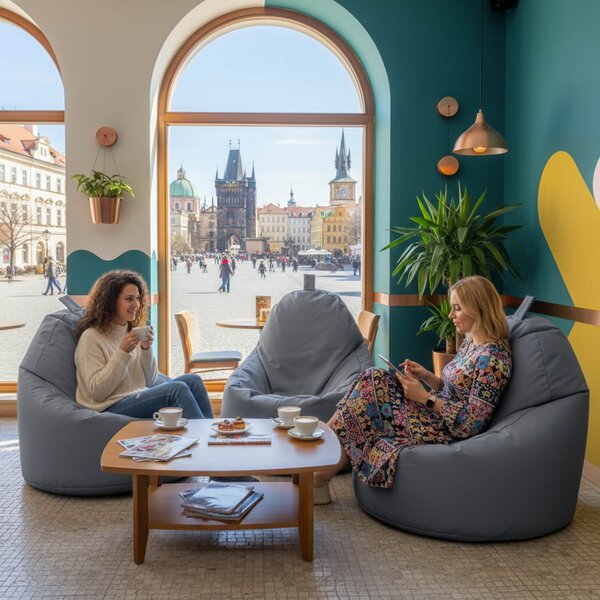 Sedací pytel Primabag Yoko polyester tmavě šedá