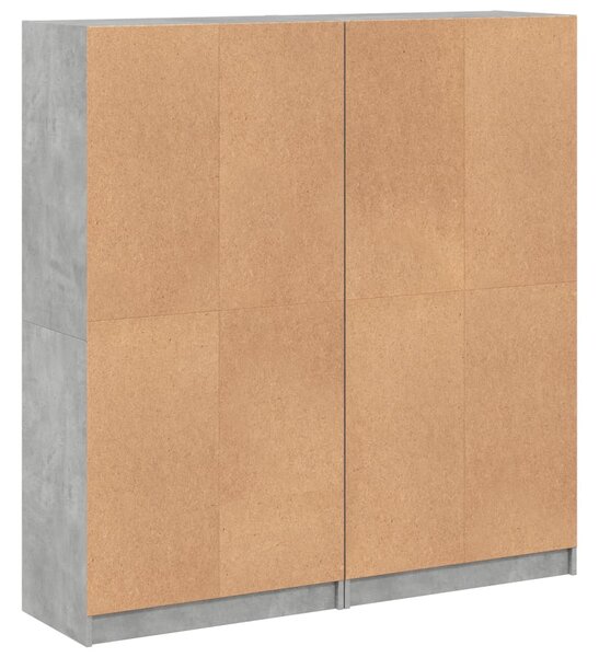 Knihovna s dvířky betonově šedá 136x37x142 cm kompozitní dřevo 3206527