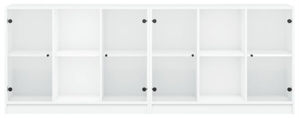 Knihovna s dvířky bílá 204 x 37 x 75 cm kompozitní dřevo 3206531