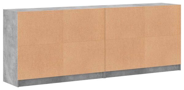 Knihovna s dvířky betonově šedá 204x37x75 cm kompozitní dřevo 3206534