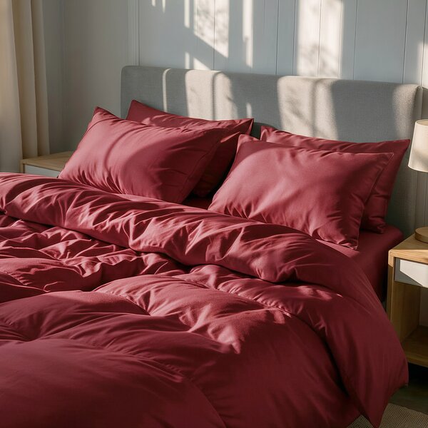 DARRÉ Saténové povlečení Red Velvet - GOTS Velikost: 140 x 200 + 70 x 90