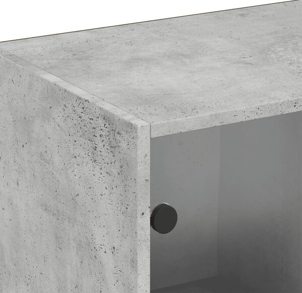 Knihovna s dvířky betonově šedá 204x37x75 cm kompozitní dřevo 3206534