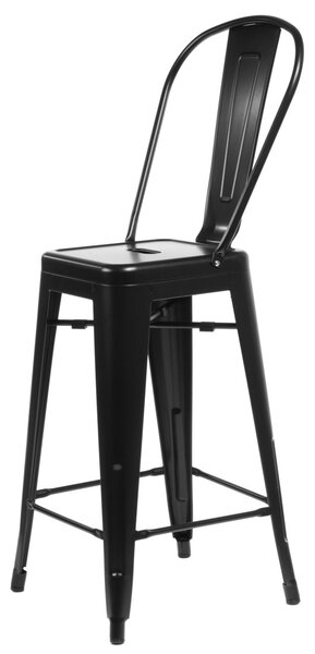 Barová židle PARIS back černá inspirovaná TOLIX