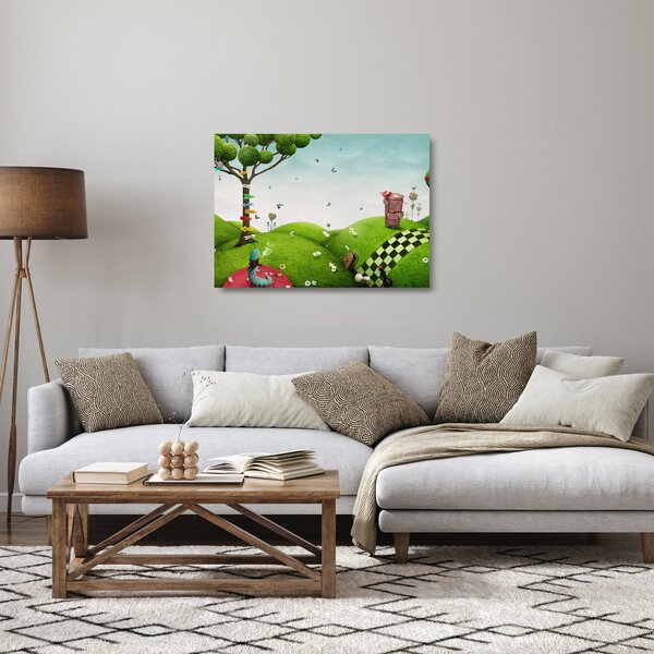 Skleněný obraz podivuhodné krajiny (70x50 cm)