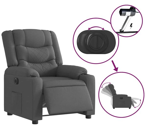 Elektrické polohovací křeslo tmavě šedé textil 3206568