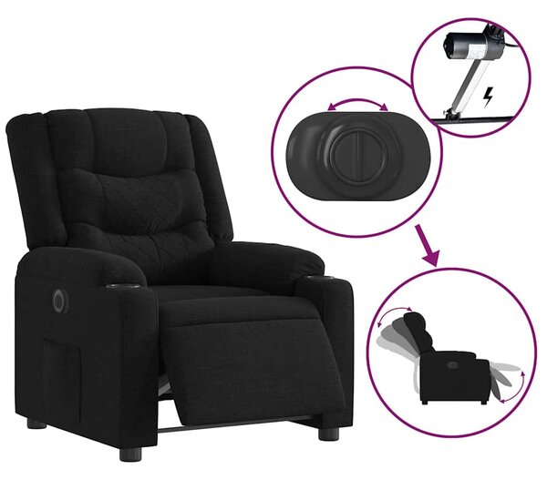 Elektrické polohovací křeslo černé textil 3206569