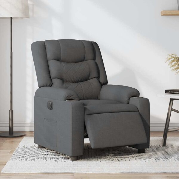 Elektrické polohovací křeslo tmavě šedé textil 3206568