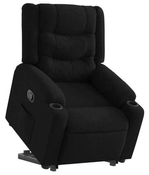 Zvedací polohovací křeslo černé textil 3206575